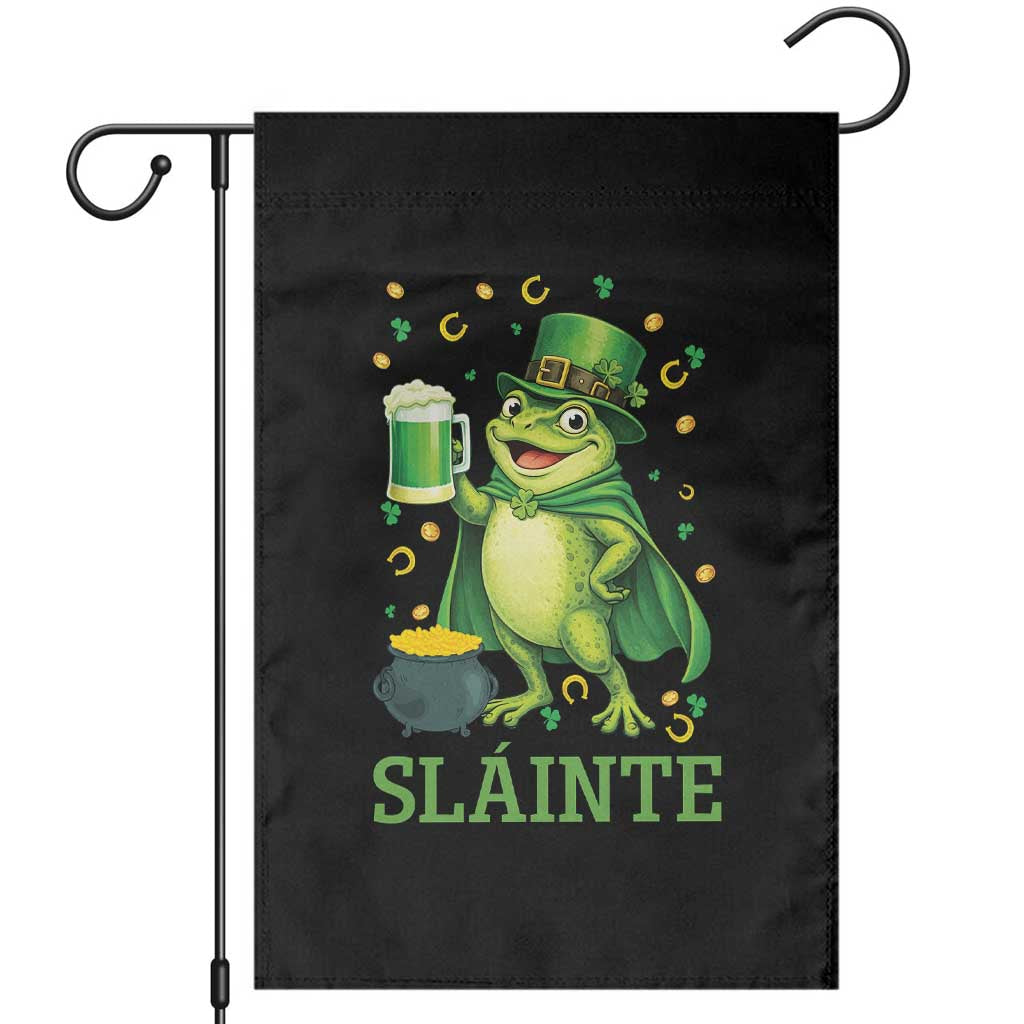 Funny Slainte Irish Frog Beer St Patricks Day Garden Flag TS12 Black Print Your Wear