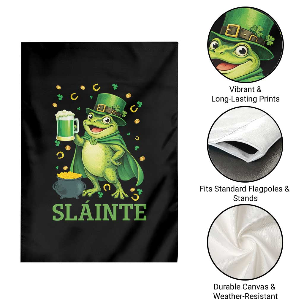 Funny Slainte Irish Frog Beer St Patricks Day Garden Flag TS12 Print Your Wear