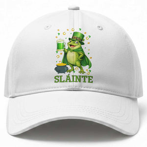 Funny Slainte Irish Frog Beer St Patricks Day Baseball Cap TS12 Print Your Wear