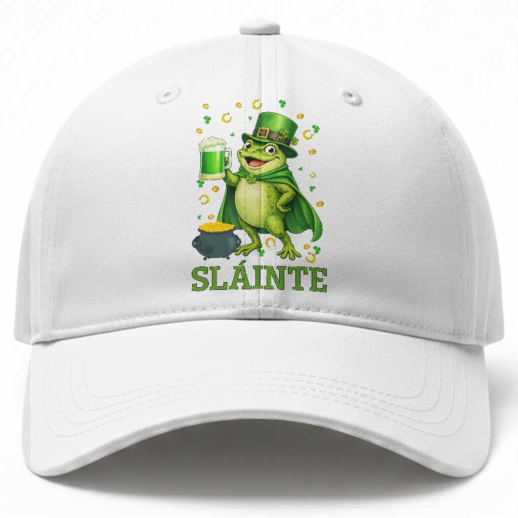 Funny Slainte Irish Frog Beer St Patricks Day Baseball Cap TS12 Print Your Wear