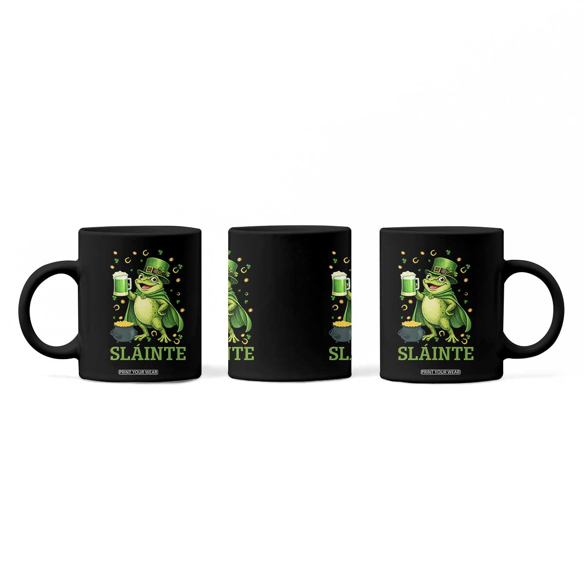 Funny Slainte Irish Frog Beer St Patricks Day Coffee Mug TS12 Print Your Wear