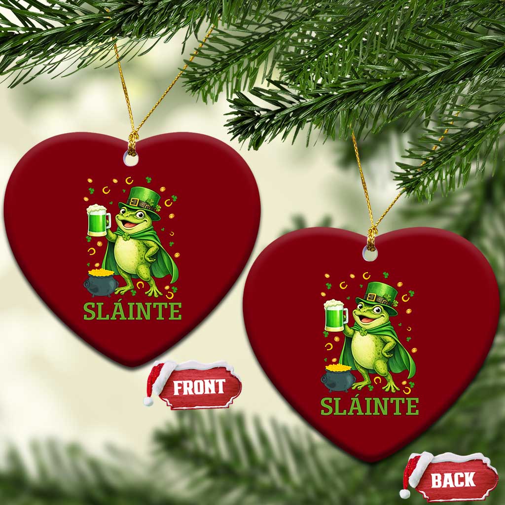 Funny Slainte Irish Frog Beer St Patricks Day Ceramic Ornament TS12 Print Your Wear