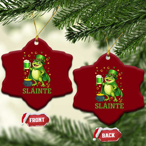 Funny Slainte Irish Frog Beer St Patricks Day Ceramic Ornament TS12 Print Your Wear