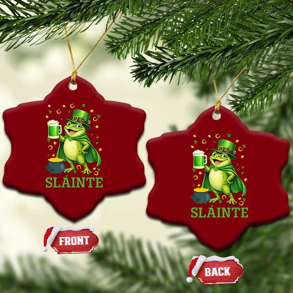 Funny Slainte Irish Frog Beer St Patricks Day Ceramic Ornament TS12 Print Your Wear