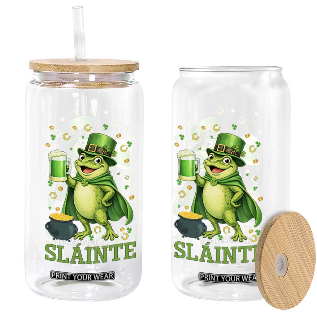 Funny Slainte Irish Frog Beer St Patricks Day Glass Can TS12 Print Your Wear