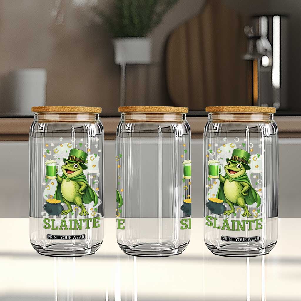 Funny Slainte Irish Frog Beer St Patricks Day Glass Can TS12 Print Your Wear