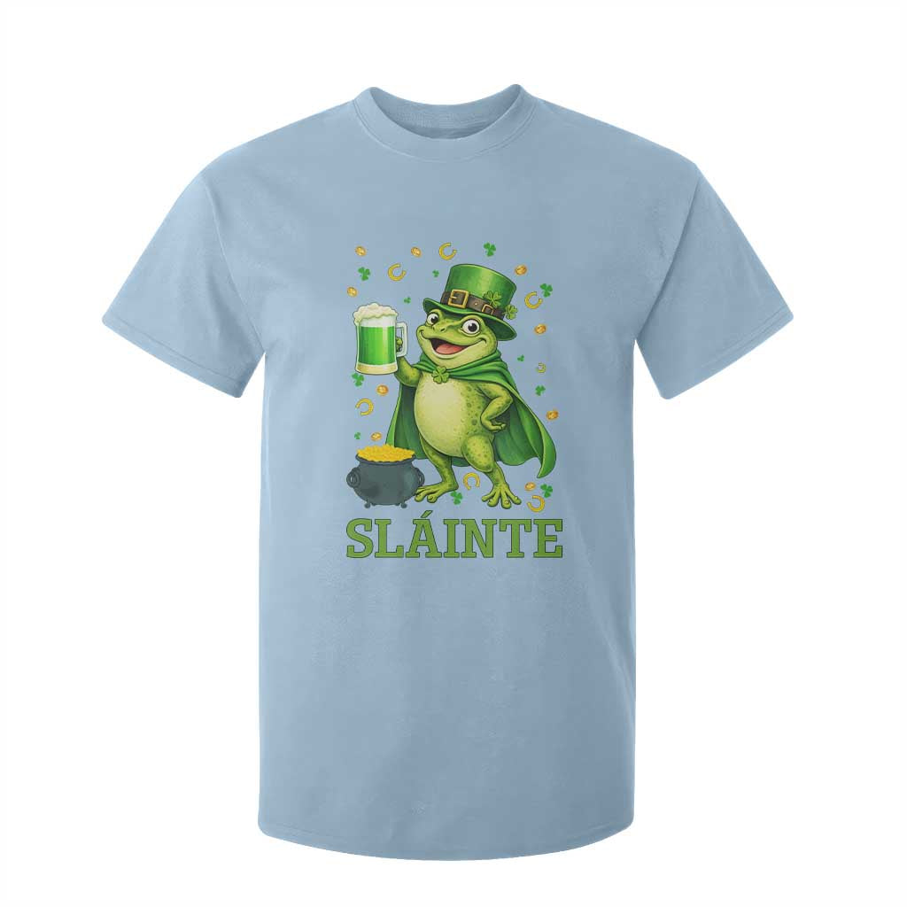 Funny Slainte Irish Frog Beer St Patricks Day T Shirt For Kid TS12 Light Blue Print Your Wear