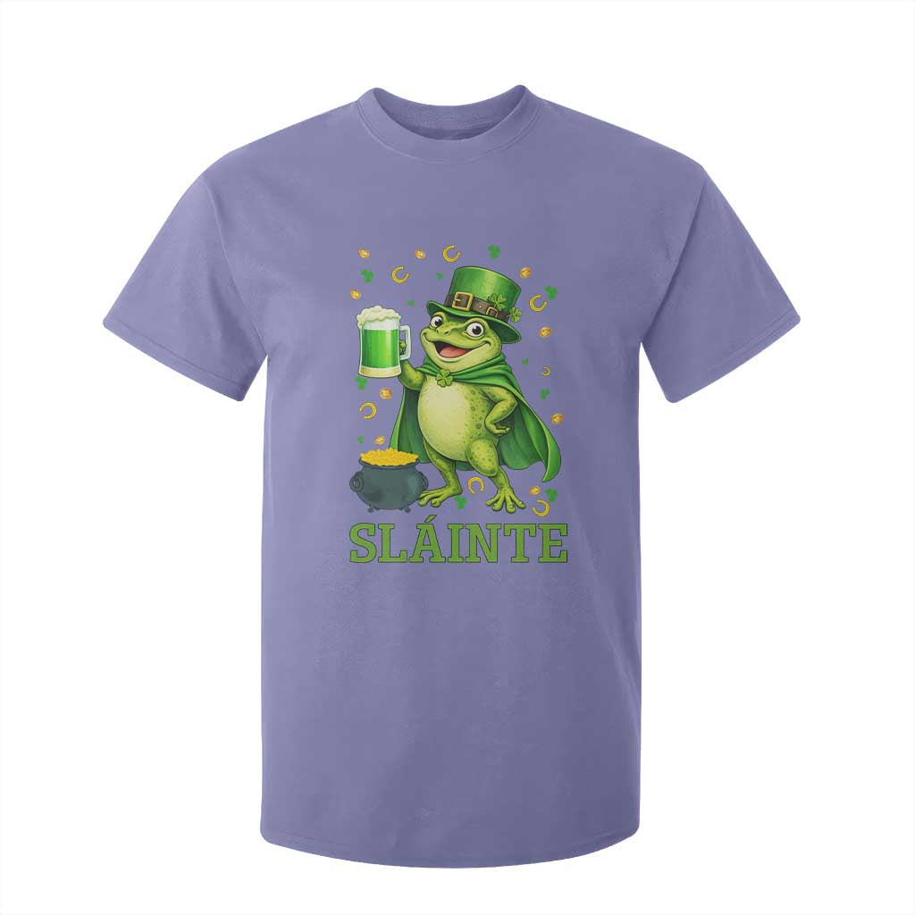 Funny Slainte Irish Frog Beer St Patricks Day T Shirt For Kid TS12 Violet Print Your Wear