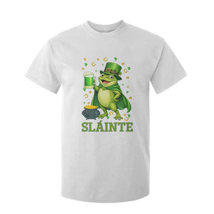 Funny Slainte Irish Frog Beer St Patricks Day T Shirt For Kid TS12 White Print Your Wear