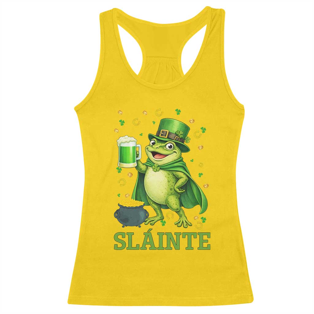Funny Slainte Irish Frog Beer St Patricks Day Racerback Tank Top TS12 Daisy Print Your Wear