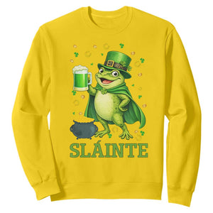 Funny Slainte Irish Frog Beer St Patricks Day Sweatshirt TS12 Daisy Print Your Wear