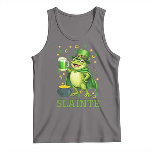 Funny Slainte Irish Frog Beer St Patricks Day Tank Top TS12 Deep Heather Print Your Wear
