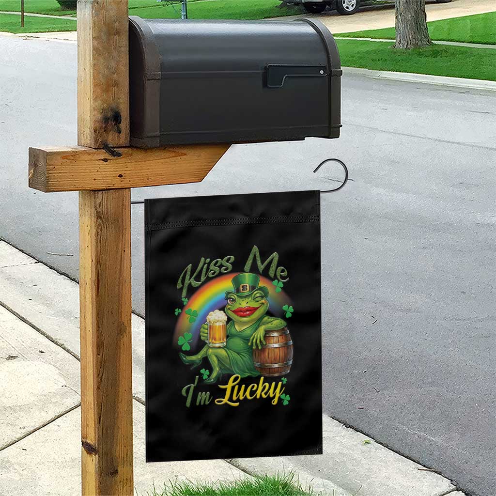Funny Kiss Me I Am Lucky Garden Flag St Patricks Day Frog TS12 Print Your Wear