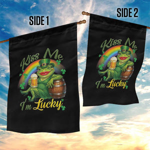Funny Kiss Me I Am Lucky Garden Flag St Patricks Day Frog TS12 Print Your Wear