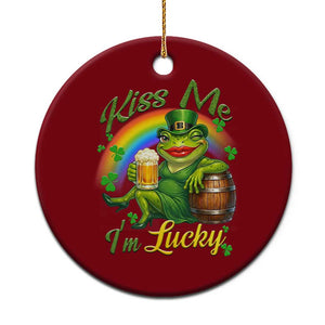Funny Kiss Me I Am Lucky Ceramic Ornament St Patricks Day Frog TS12 1pc Red Print Your Wear