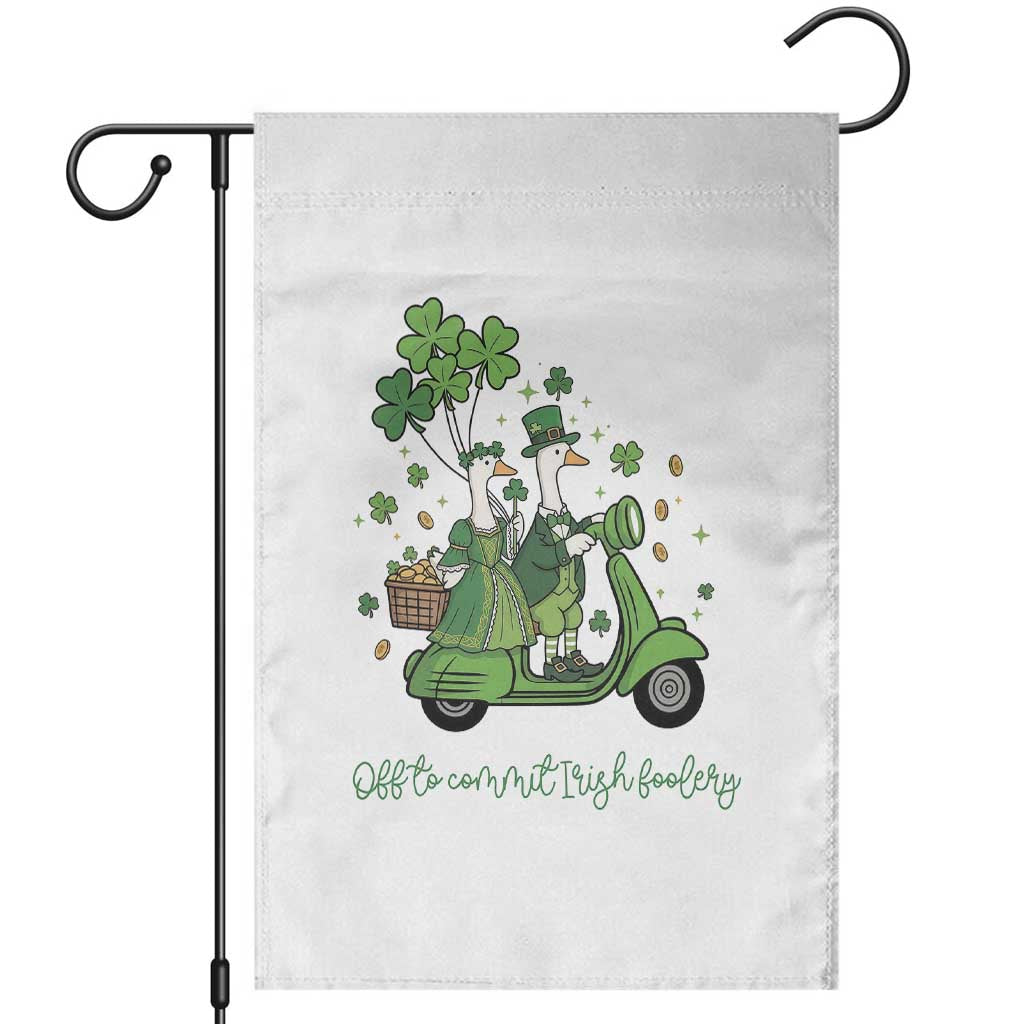 Funny Silly Irish Goose Garden Flag Off To Commit Irish Foolery TS12 White Print Your Wear