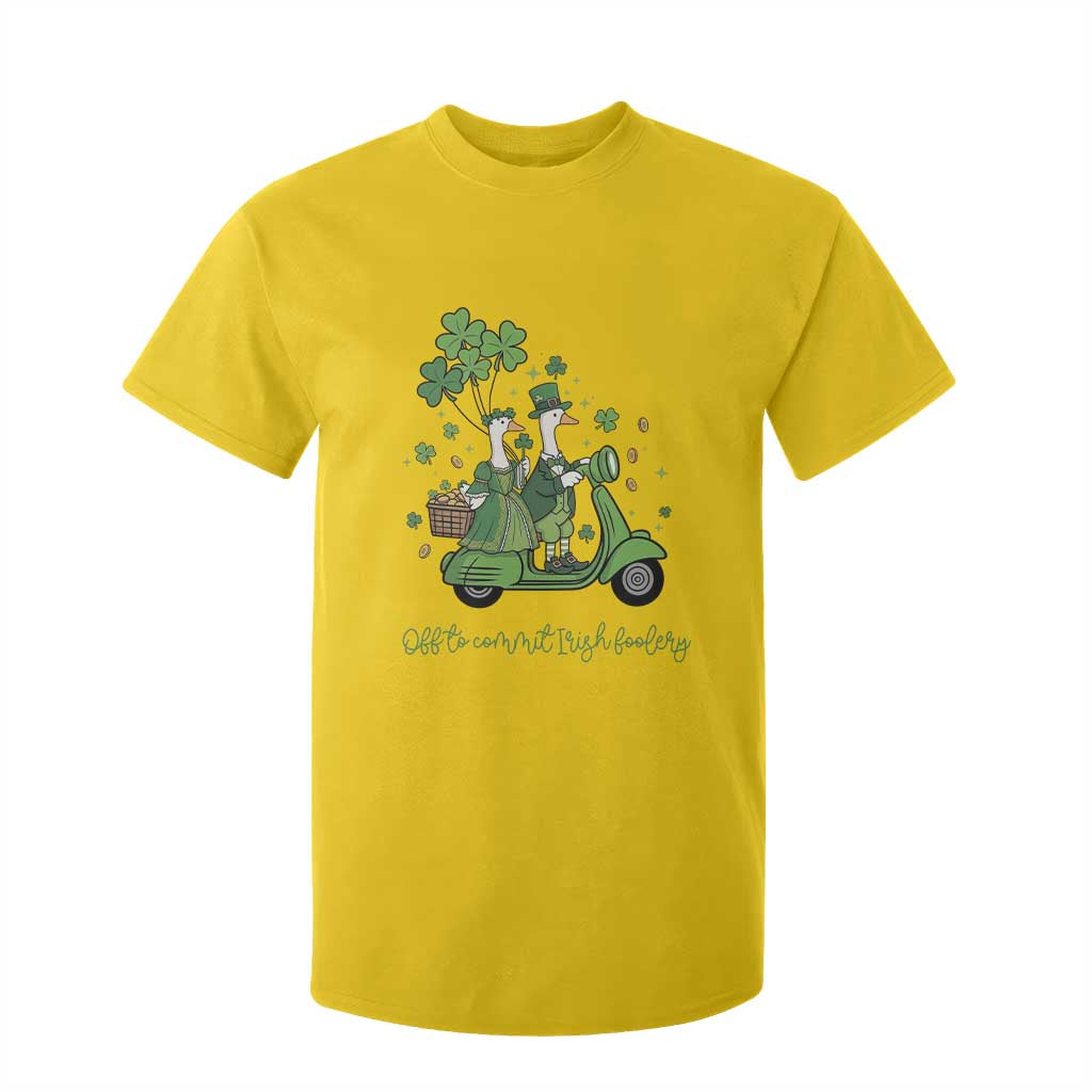 Funny Silly Irish Goose T Shirt For Kid Off To Commit Irish Foolery TS12 Daisy Print Your Wear
