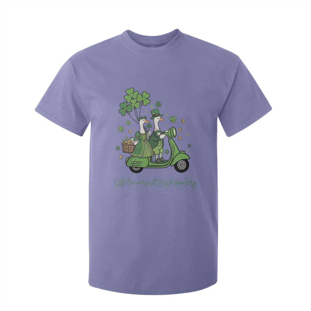 Funny Silly Irish Goose T Shirt For Kid Off To Commit Irish Foolery TS12 Violet Print Your Wear