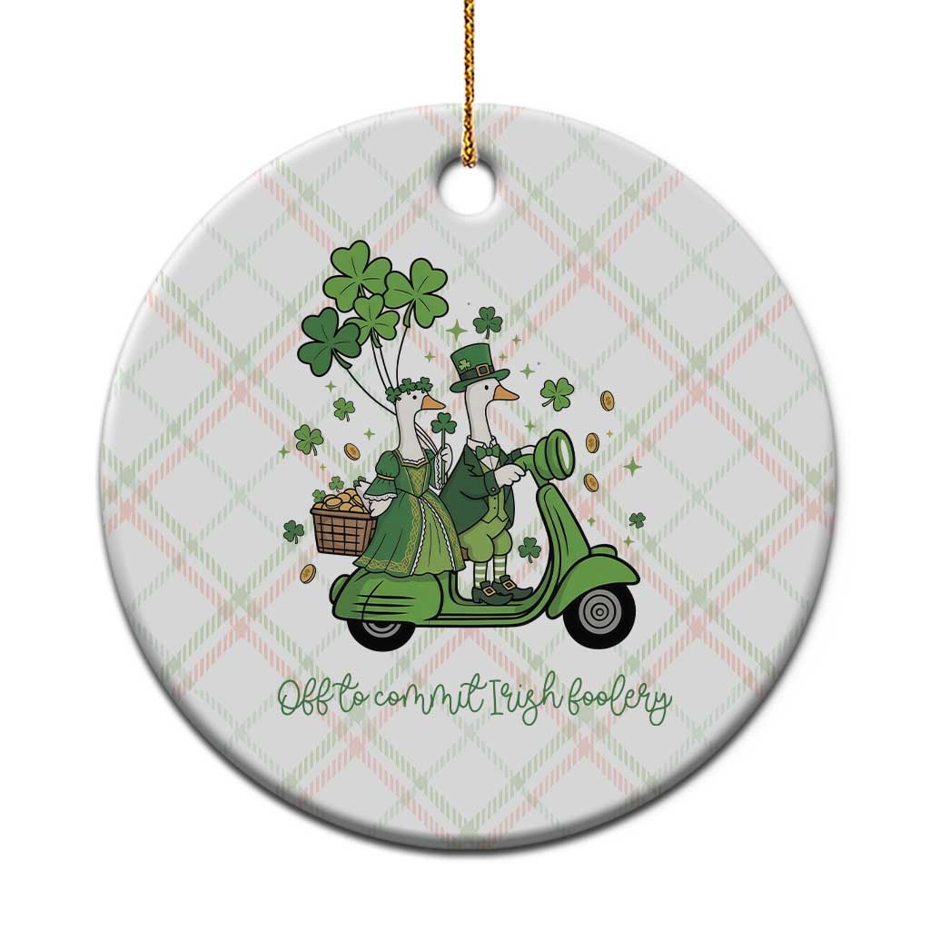 Funny Silly Irish Goose Ceramic Ornament Off To Commit Irish Foolery TS12 1pc Christmas Plaid Print Your Wear