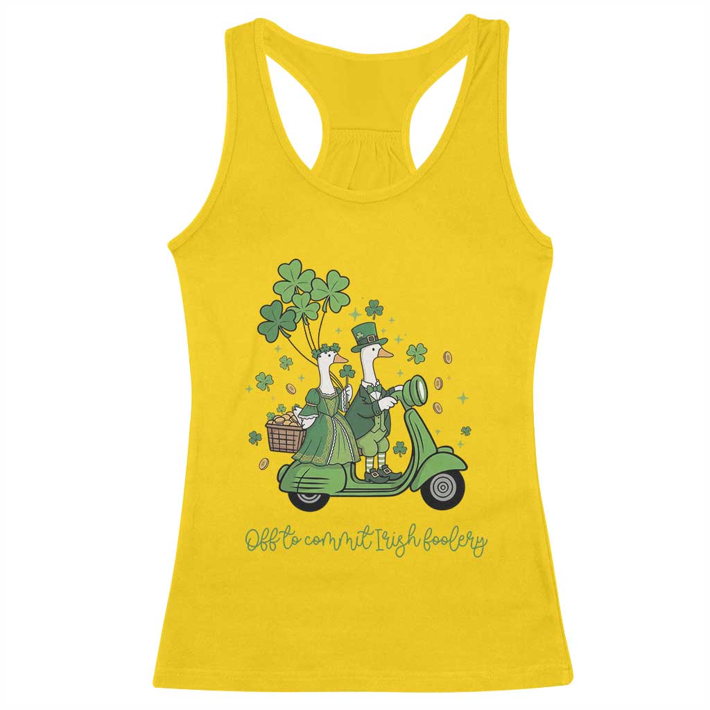 Funny Silly Irish Goose Racerback Tank Top Off To Commit Irish Foolery TS12 Daisy Print Your Wear