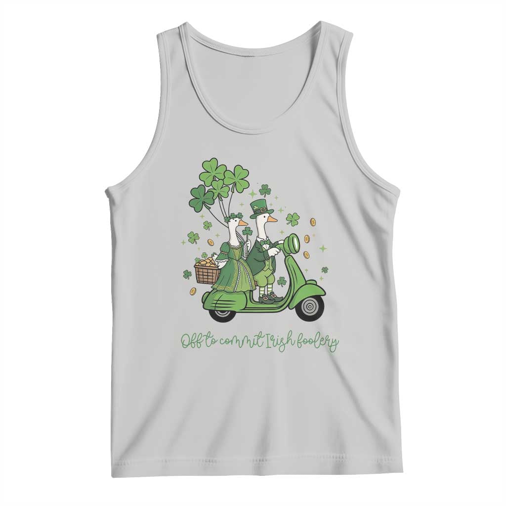 Funny Silly Irish Goose Tank Top Off To Commit Irish Foolery TS12 Ash Print Your Wear