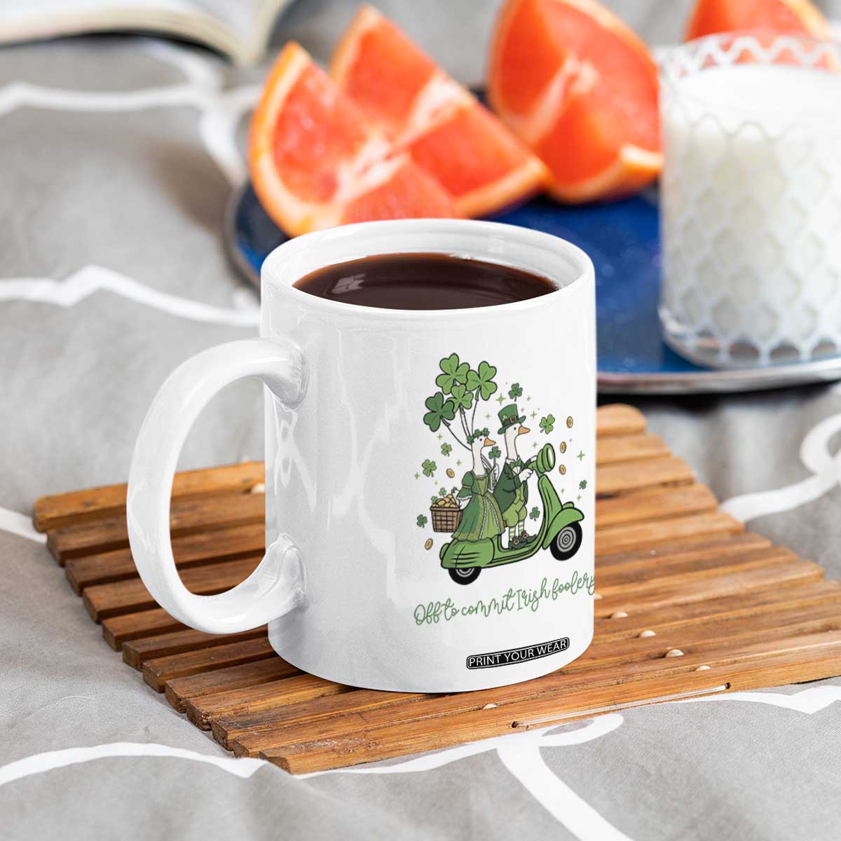 Funny Silly Irish Goose Coffee Mug Off To Commit Irish Foolery TS12 Print Your Wear