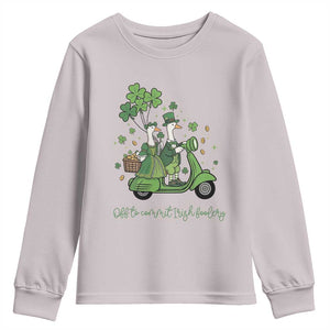 Funny Silly Irish Goose Youth Sweatshirt Off To Commit Irish Foolery TS12 Ice Gray Print Your Wear