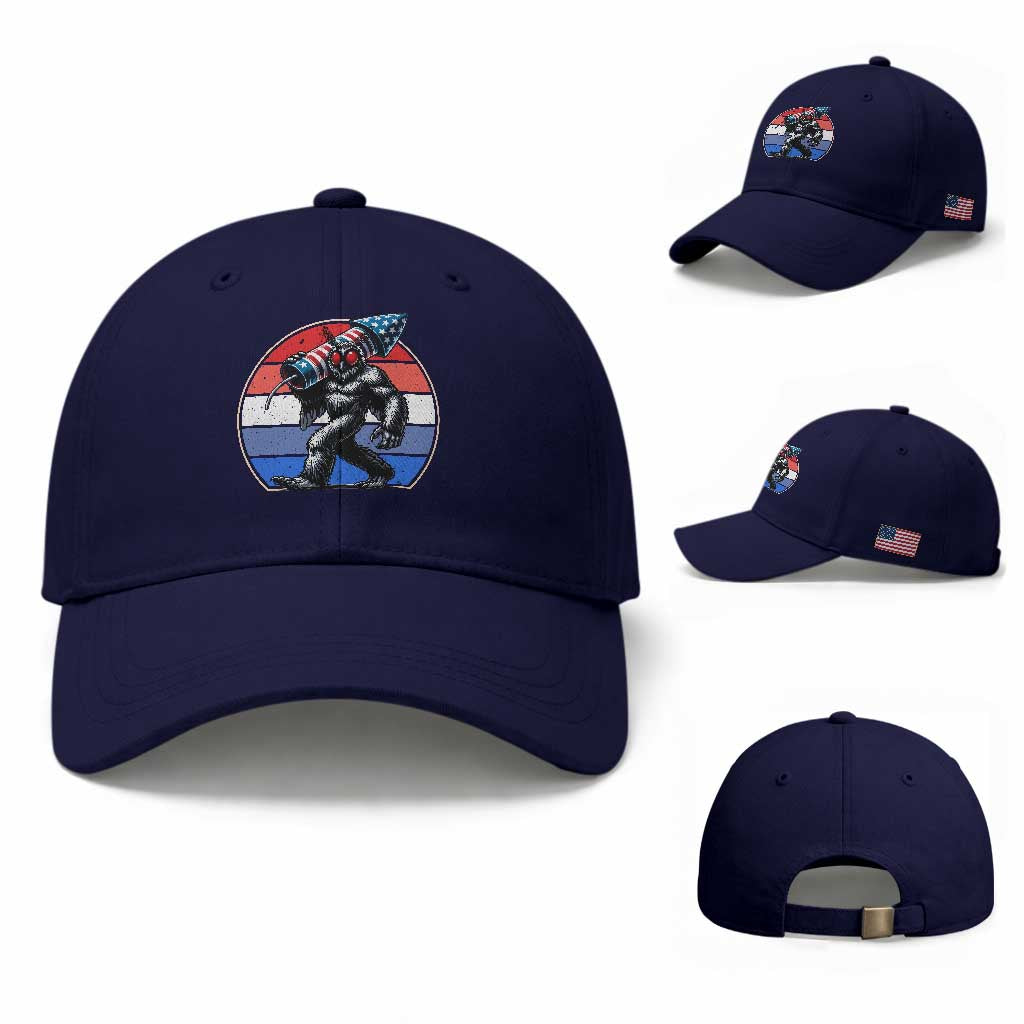 Funny Patriotic Mothman Baseball Cap West Virginia Cryptid Lover Gift TS12 Baseball Cap Universal Fit Dark Blue Print Your Wear