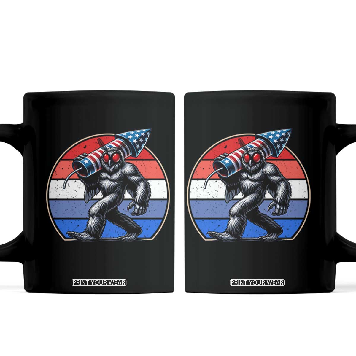 Funny Patriotic Mothman Coffee Mug West Virginia Cryptid Lover Gift TS12 Black Print Your Wear