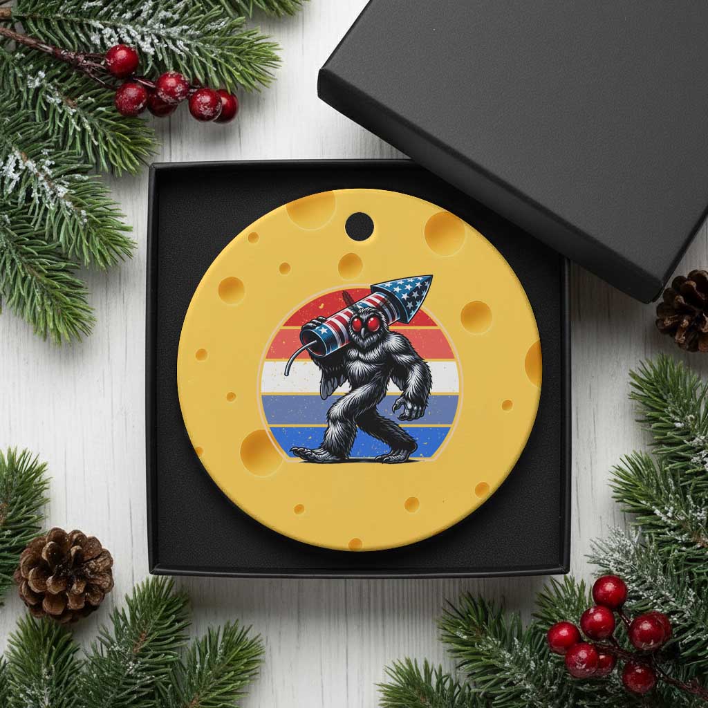 Funny Patriotic Mothman Ceramic Ornament West Virginia Cryptid Lover Gift TS12 1pc Yellow Cheese Print Your Wear
