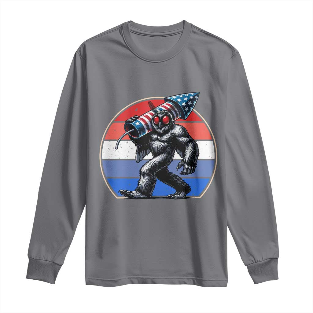 Funny Patriotic Mothman Long Sleeve Shirt West Virginia Cryptid Lover Gift TS12 Charcoal Print Your Wear