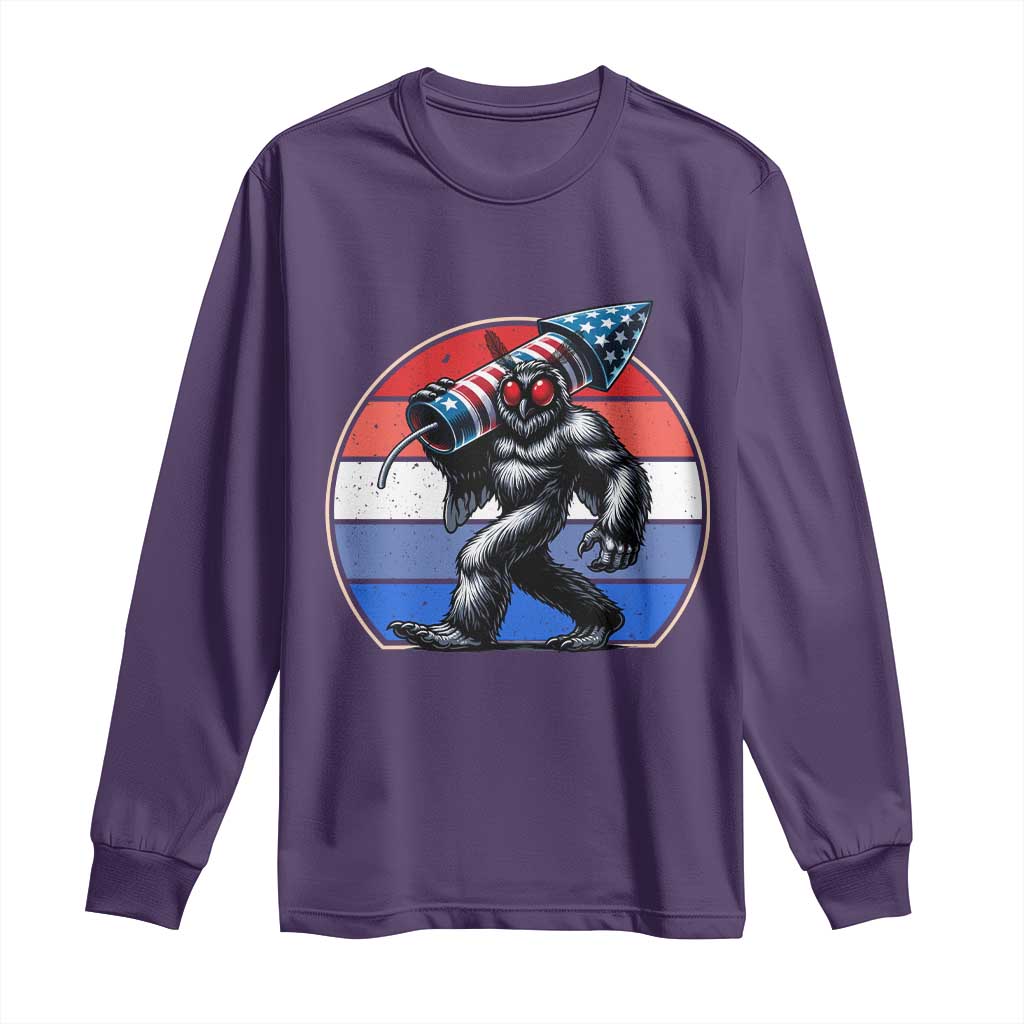 Funny Patriotic Mothman Long Sleeve Shirt West Virginia Cryptid Lover Gift TS12 Purple Print Your Wear