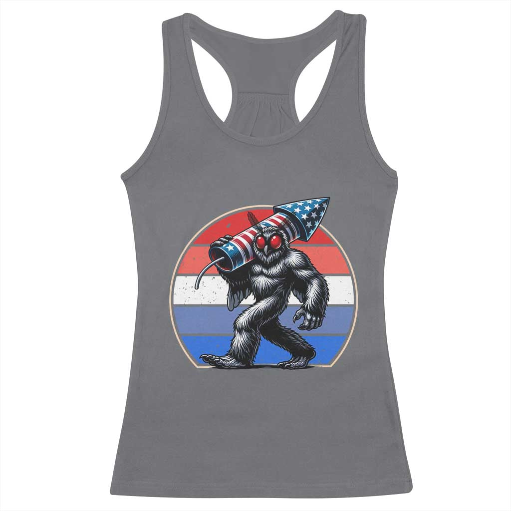 Funny Patriotic Mothman Racerback Tank Top West Virginia Cryptid Lover Gift TS12 Charcoal Print Your Wear