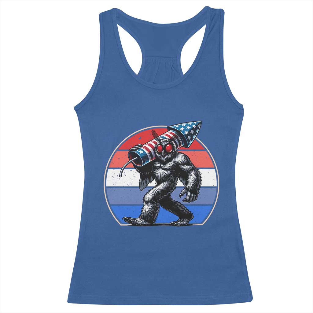 Funny Patriotic Mothman Racerback Tank Top West Virginia Cryptid Lover Gift TS12 Royal Blue Print Your Wear