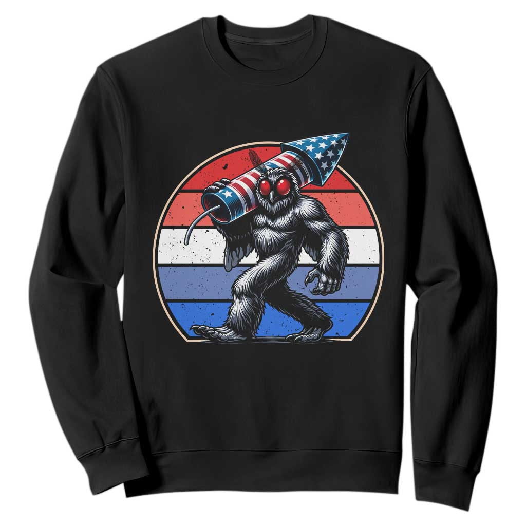 Funny Patriotic Mothman Sweatshirt West Virginia Cryptid Lover Gift TS12 Black Print Your Wear