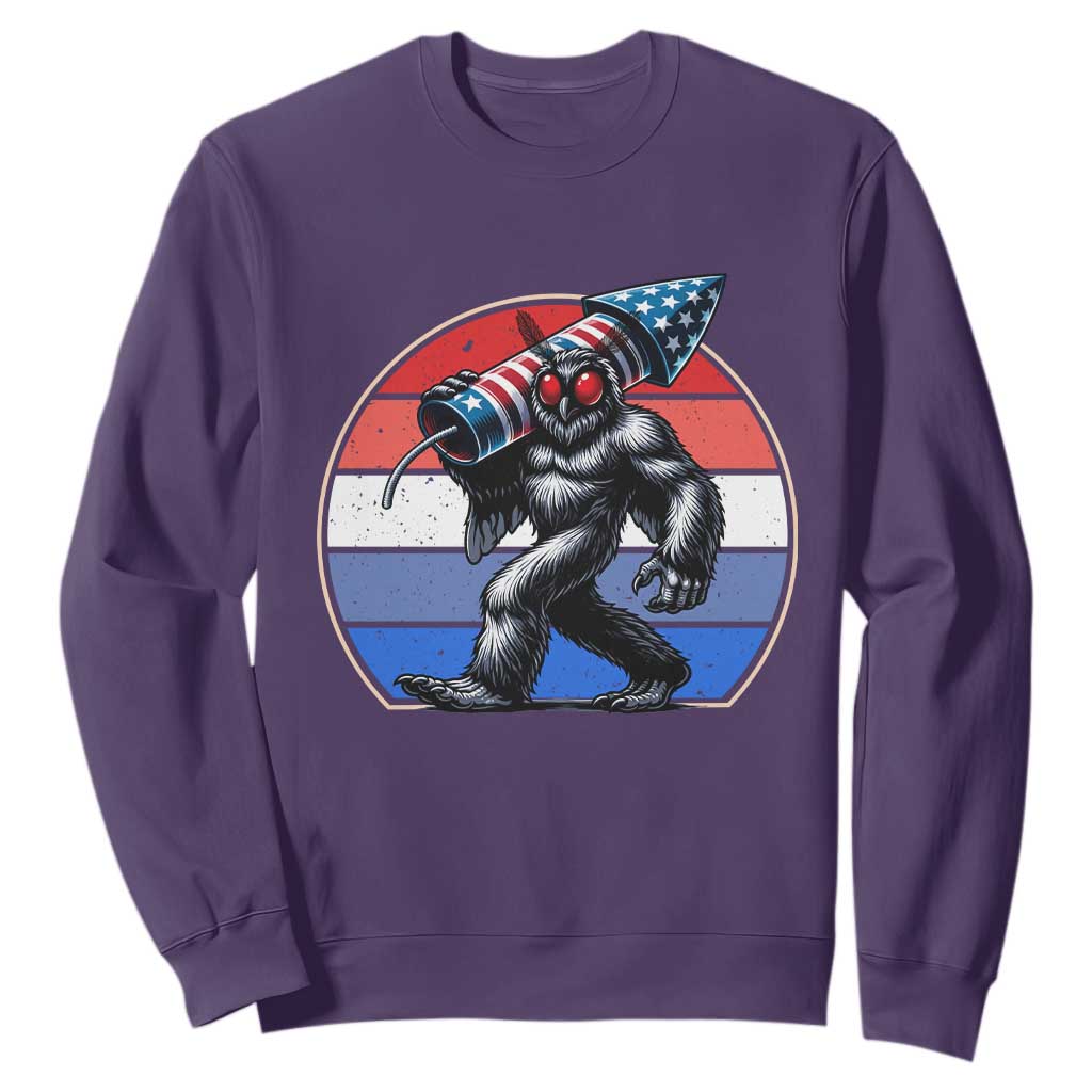 Funny Patriotic Mothman Sweatshirt West Virginia Cryptid Lover Gift TS12 Purple Print Your Wear