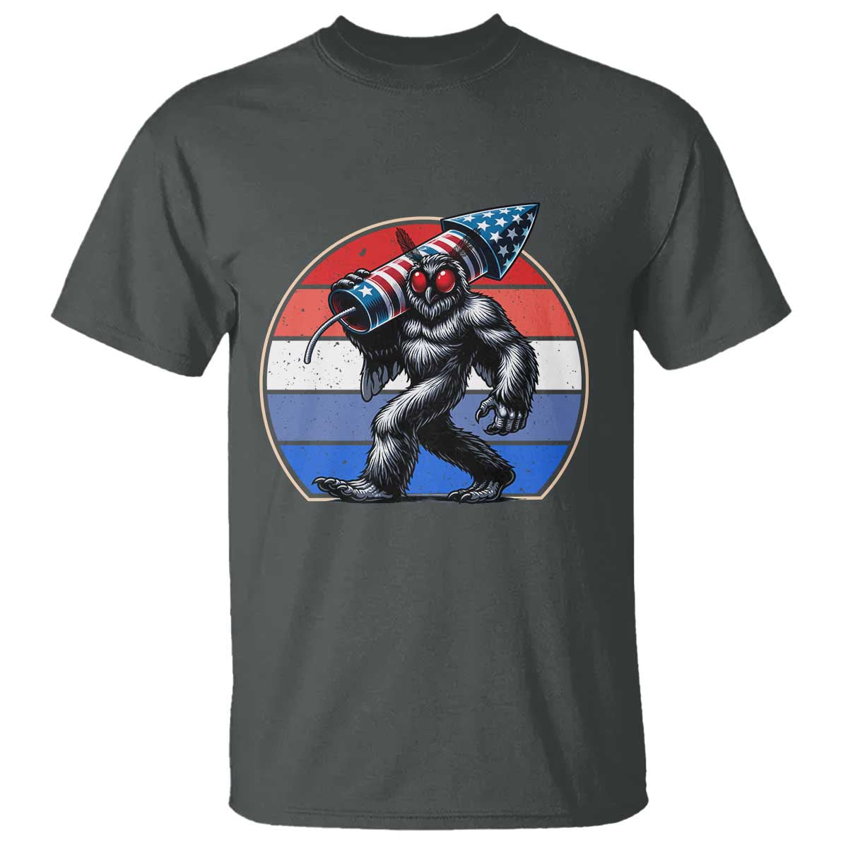 Funny Patriotic Mothman T Shirt West Virginia Cryptid Lover Gift TS12 Dark Heather Print Your Wear