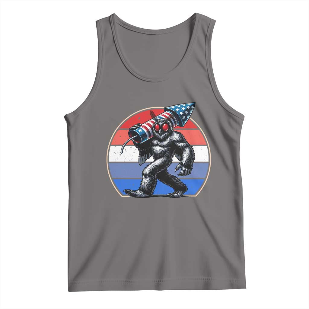 Funny Patriotic Mothman Tank Top West Virginia Cryptid Lover Gift TS12 Deep Heather Print Your Wear