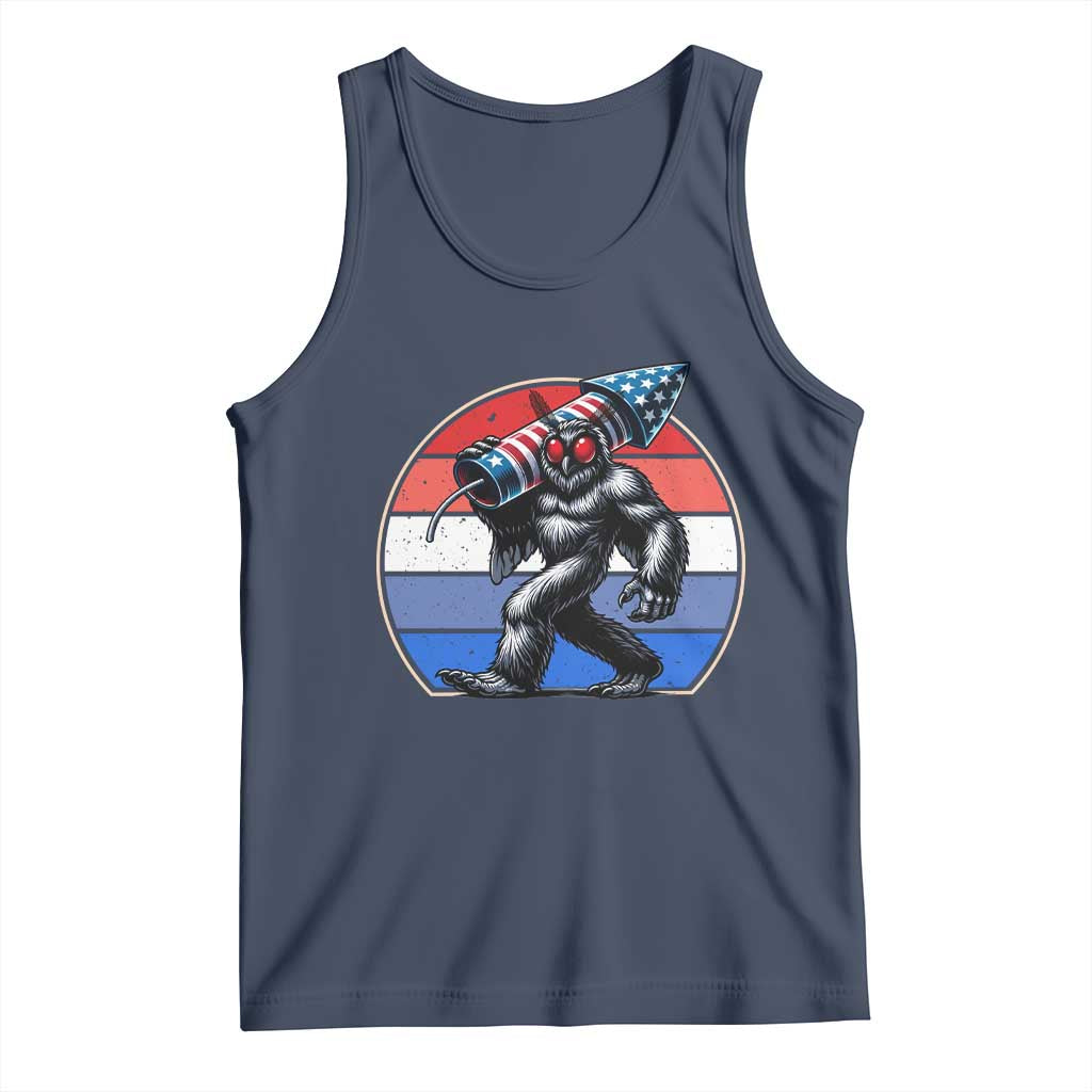 Funny Patriotic Mothman Tank Top West Virginia Cryptid Lover Gift TS12 Navy Print Your Wear