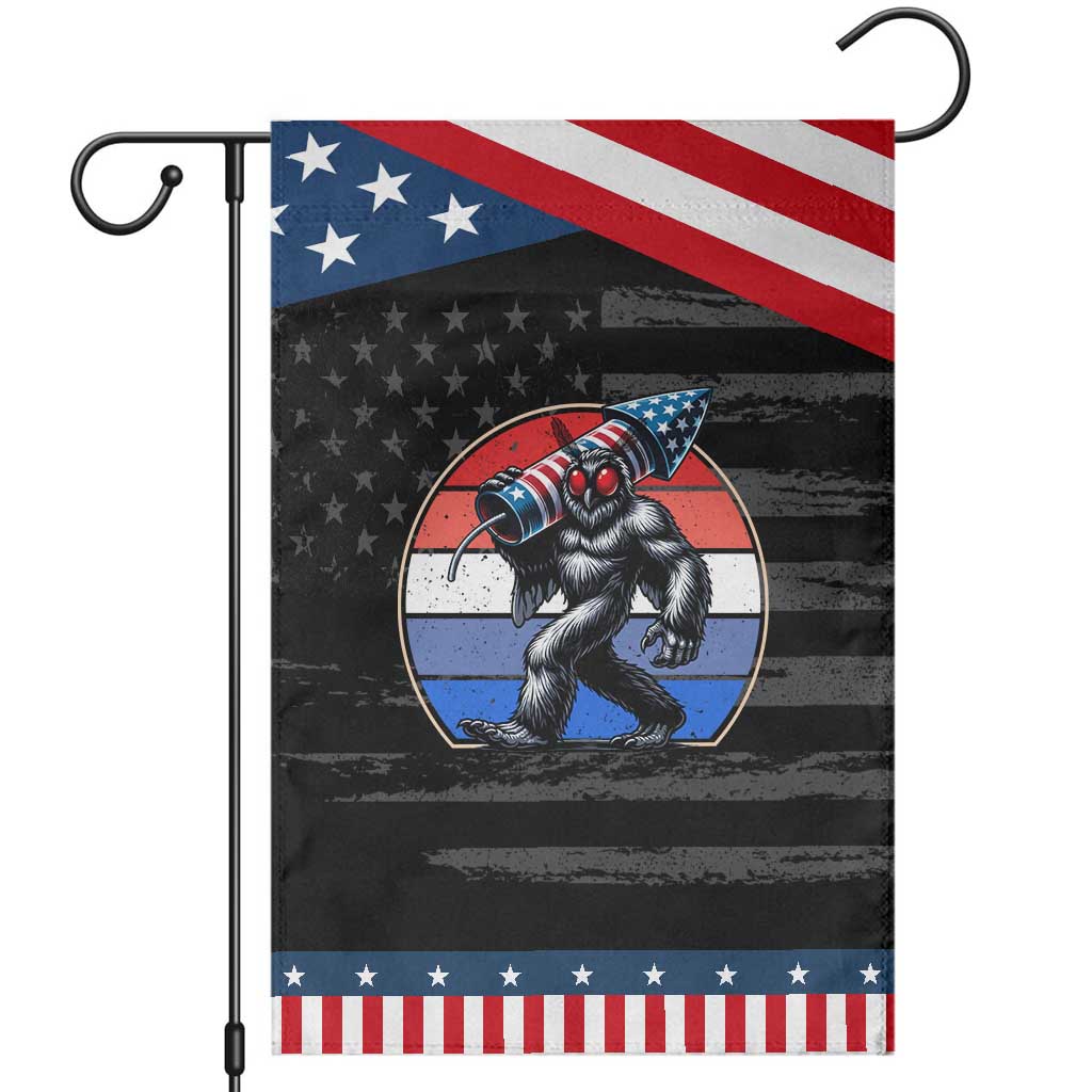 Funny Patriotic Mothman Garden Flag West Virginia Cryptid Lover Gift TS12 Distressed Black Blue Print Your Wear