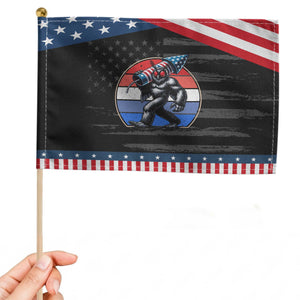 Funny Patriotic Mothman Patriotic Handheld Flag West Virginia Cryptid Lover Gift TS12 Distressed 8.2" × 5.5" Black Blue Print Your Wear