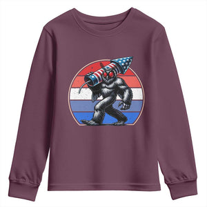 Funny Patriotic Mothman Youth Sweatshirt West Virginia Cryptid Lover Gift TS12 Maroon Print Your Wear