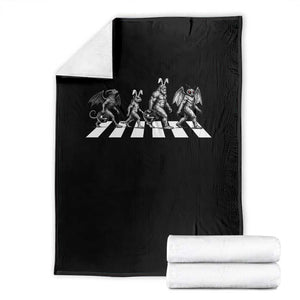 Funny Easter Cryptid Walk Throw Blanket - Bigfoot Mothman Jersey Devil Chupacabra TS12 Black Print Your Wear