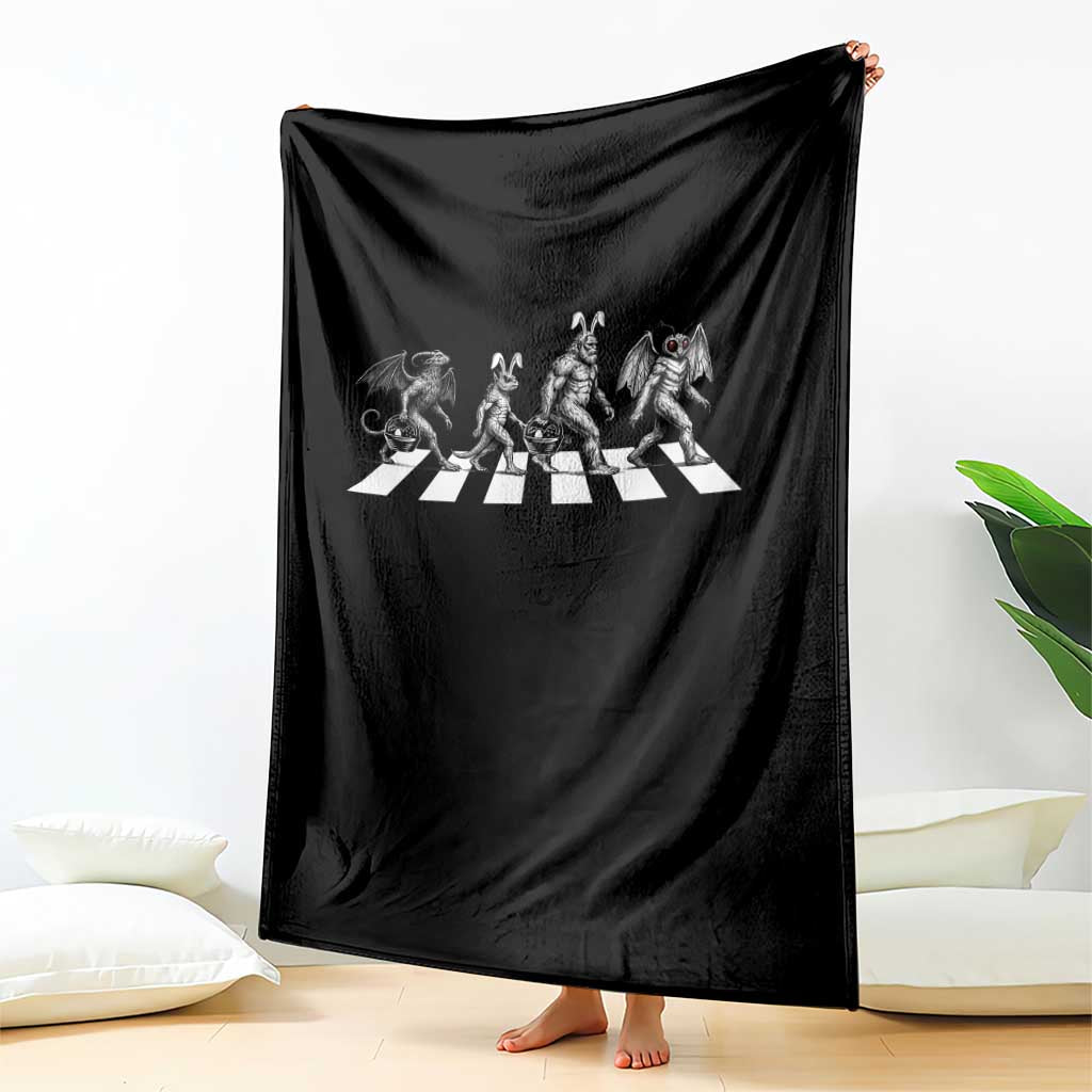 Funny Easter Cryptid Walk Throw Blanket - Bigfoot Mothman Jersey Devil Chupacabra TS12 Print Your Wear