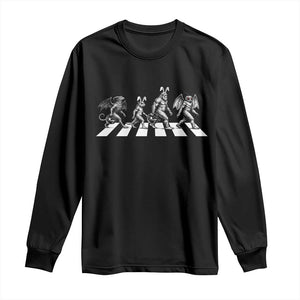 Funny Easter Cryptid Walk Long Sleeve Shirt Bigfoot Mothman Jersey Devil Chupacabra TS12 Black Print Your Wear