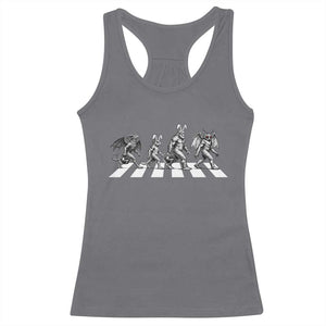 Funny Easter Cryptid Walk Racerback Tank Top Bigfoot Mothman Jersey Devil Chupacabra TS12 Charcoal Print Your Wear