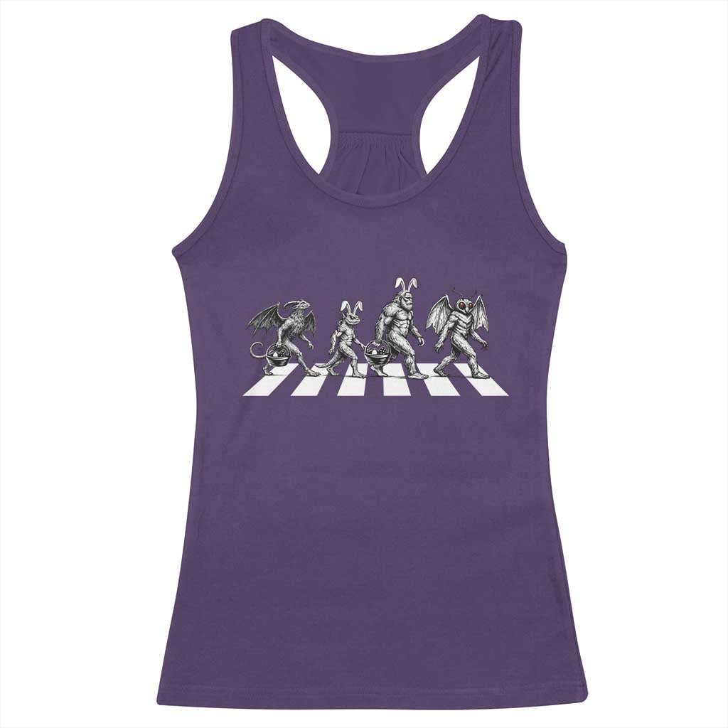 Funny Easter Cryptid Walk Racerback Tank Top Bigfoot Mothman Jersey Devil Chupacabra TS12 Purple Print Your Wear