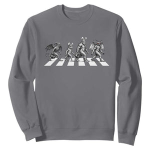 Funny Easter Cryptid Walk Sweatshirt Bigfoot Mothman Jersey Devil Chupacabra TS12 Charcoal Print Your Wear