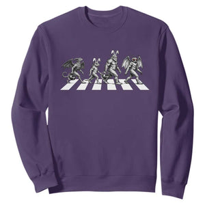 Funny Easter Cryptid Walk Sweatshirt Bigfoot Mothman Jersey Devil Chupacabra TS12 Purple Print Your Wear