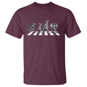 Funny Easter Cryptid Walk T Shirt Bigfoot Mothman Jersey Devil Chupacabra TS12 Maroon Print Your Wear
